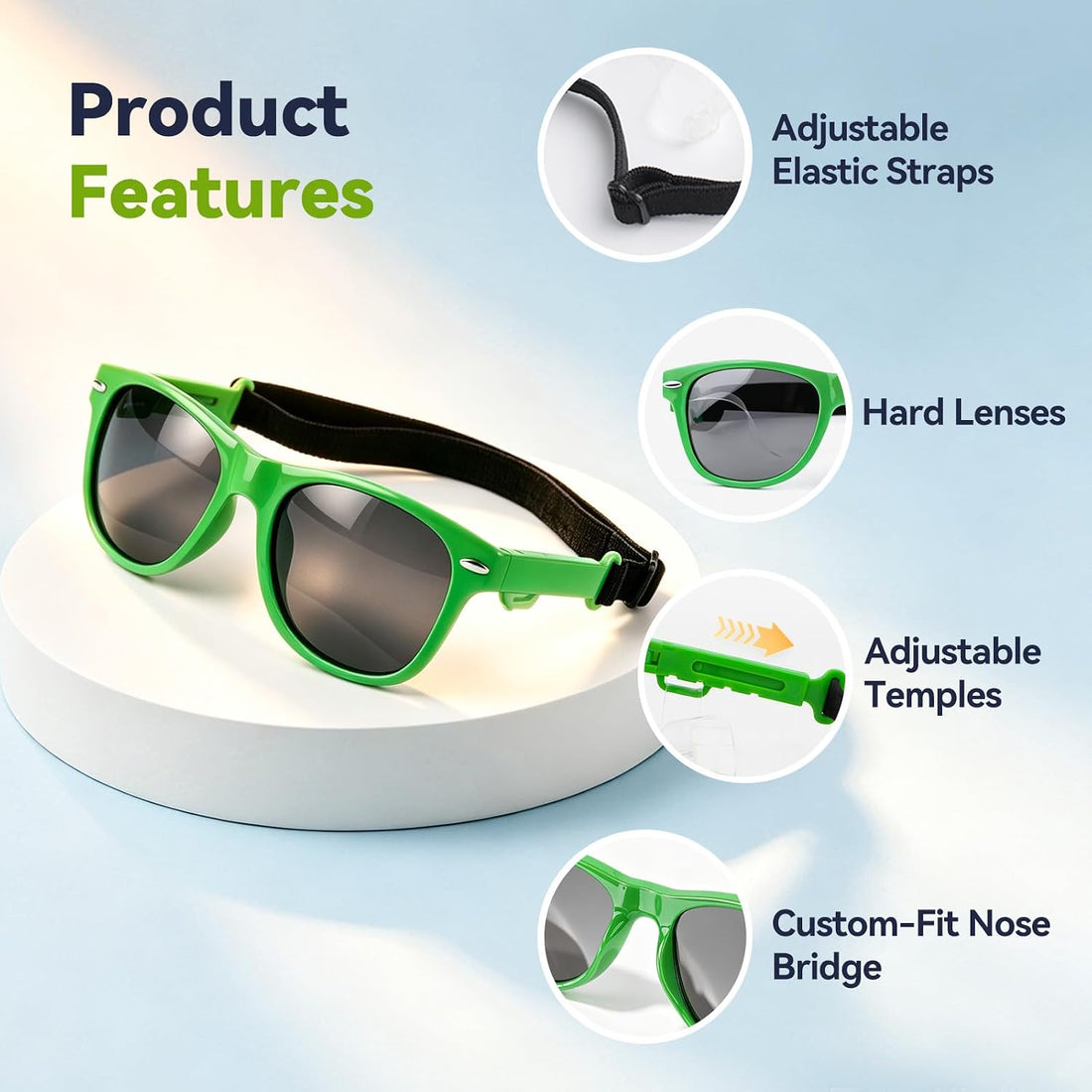 LESYPET Dog Sunglasses with Adjustable Strap Medium-Large Dog Glasses