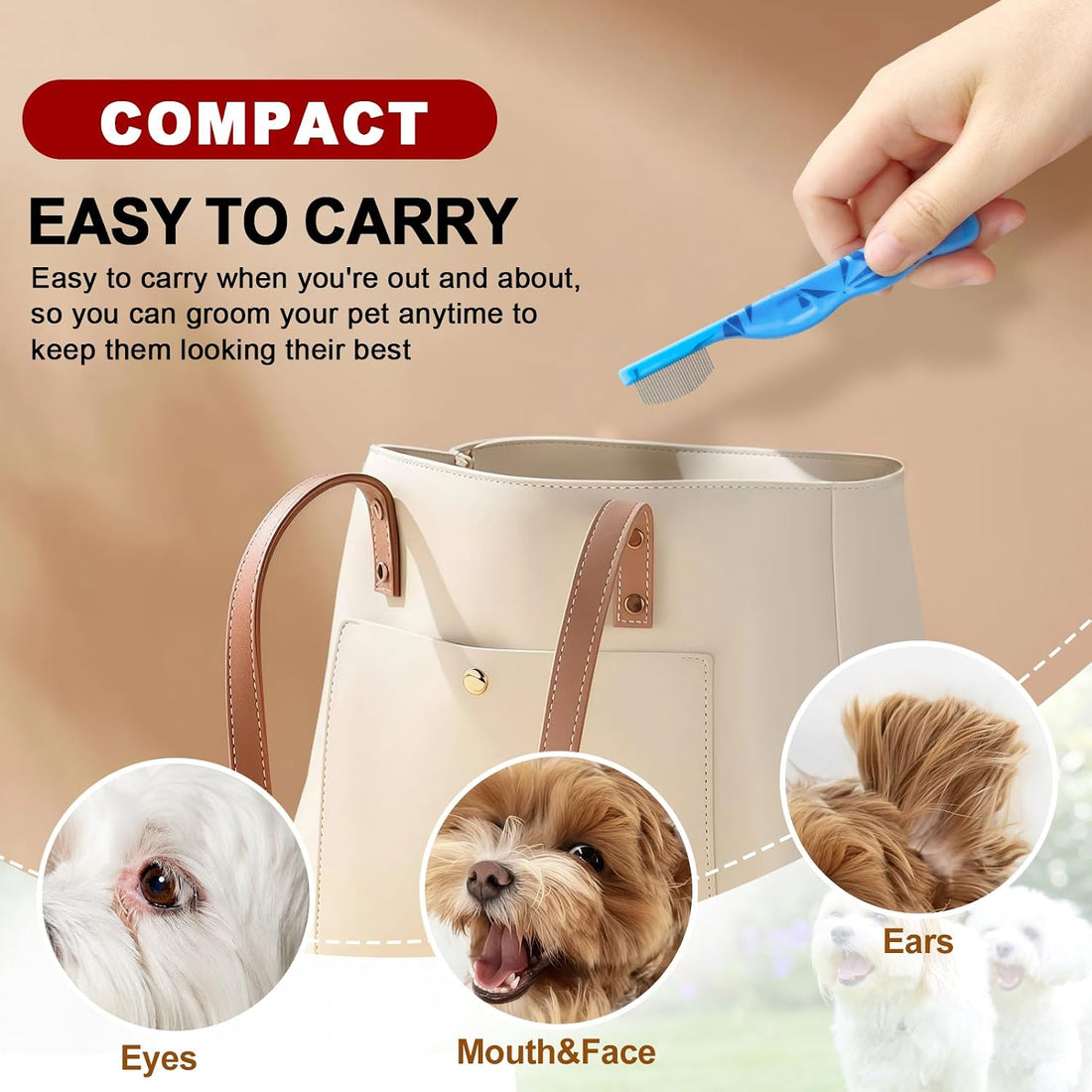 Histotree Blue Curved Small Dog Comb for Grooming Eyes Face Fine
