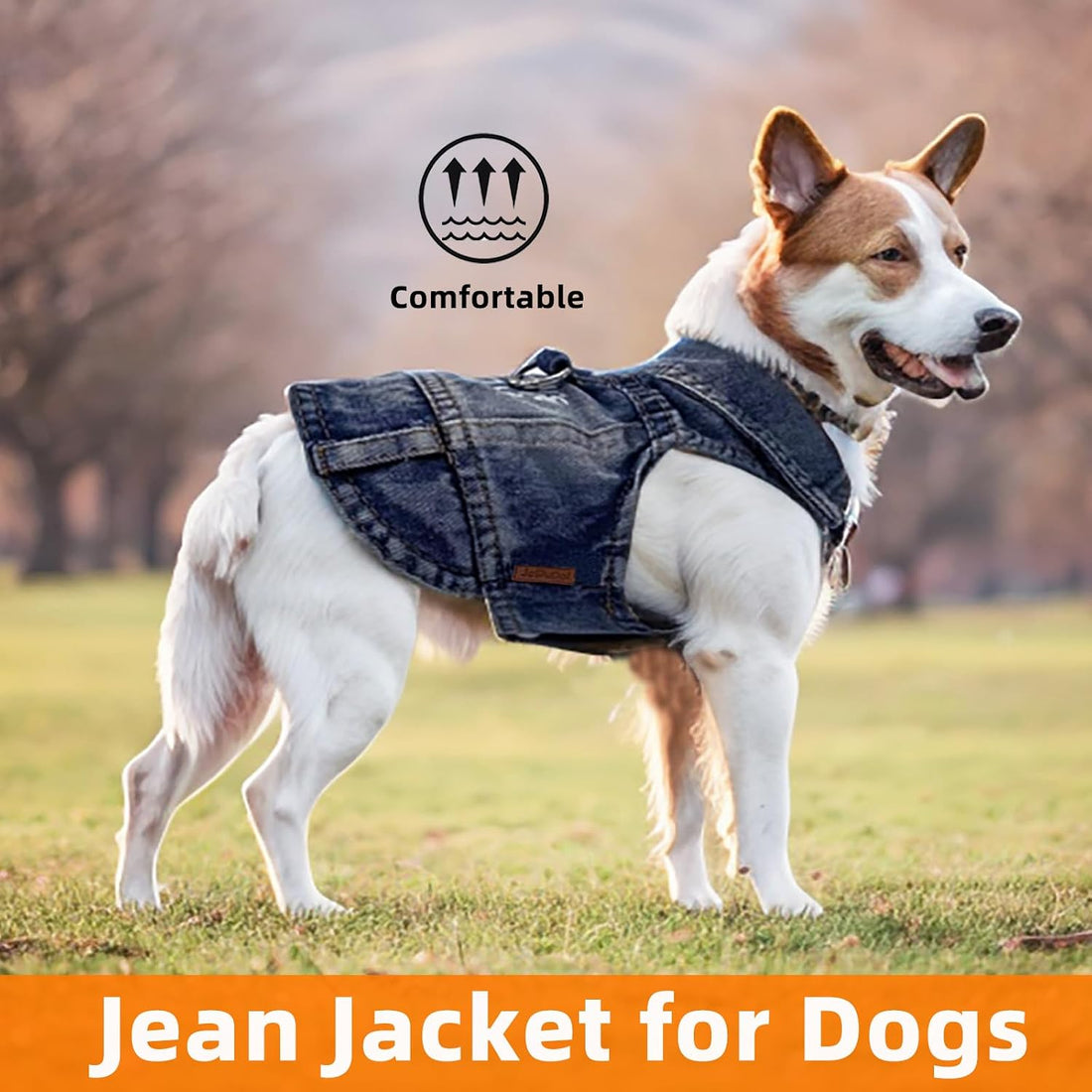 JcDuDoi Dog Jeans Jacket Mommy's Boy Denim Pet Coat for Puppy Small