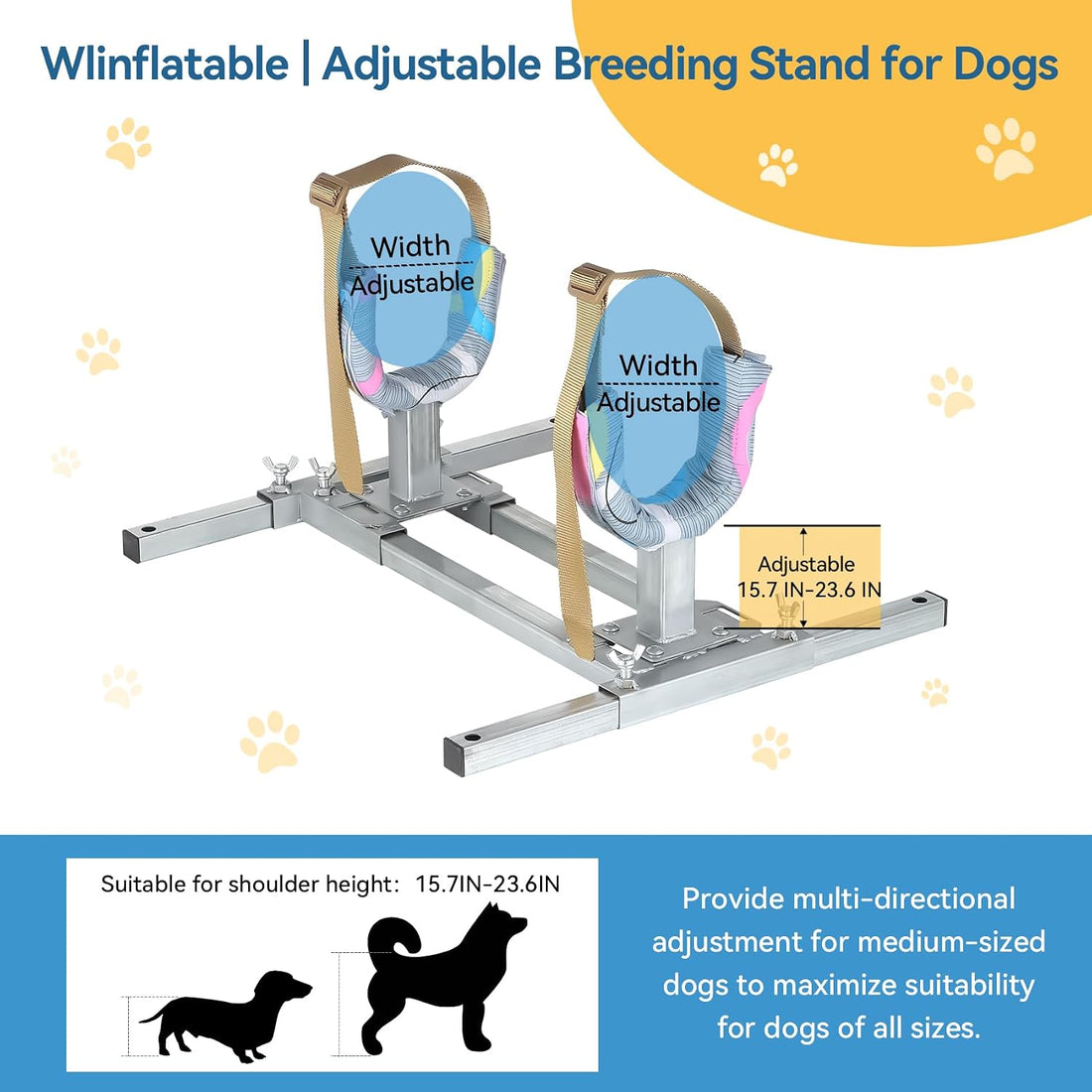 Dog Breeding Stand, Adjustable Stainless Steel Breeding Stand