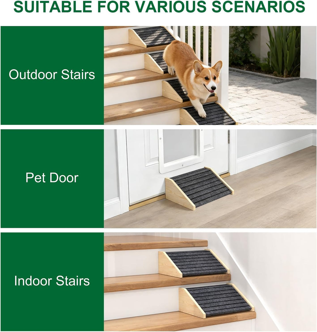 TIMHAKA 2 Pack Dog Ramp for Stairs