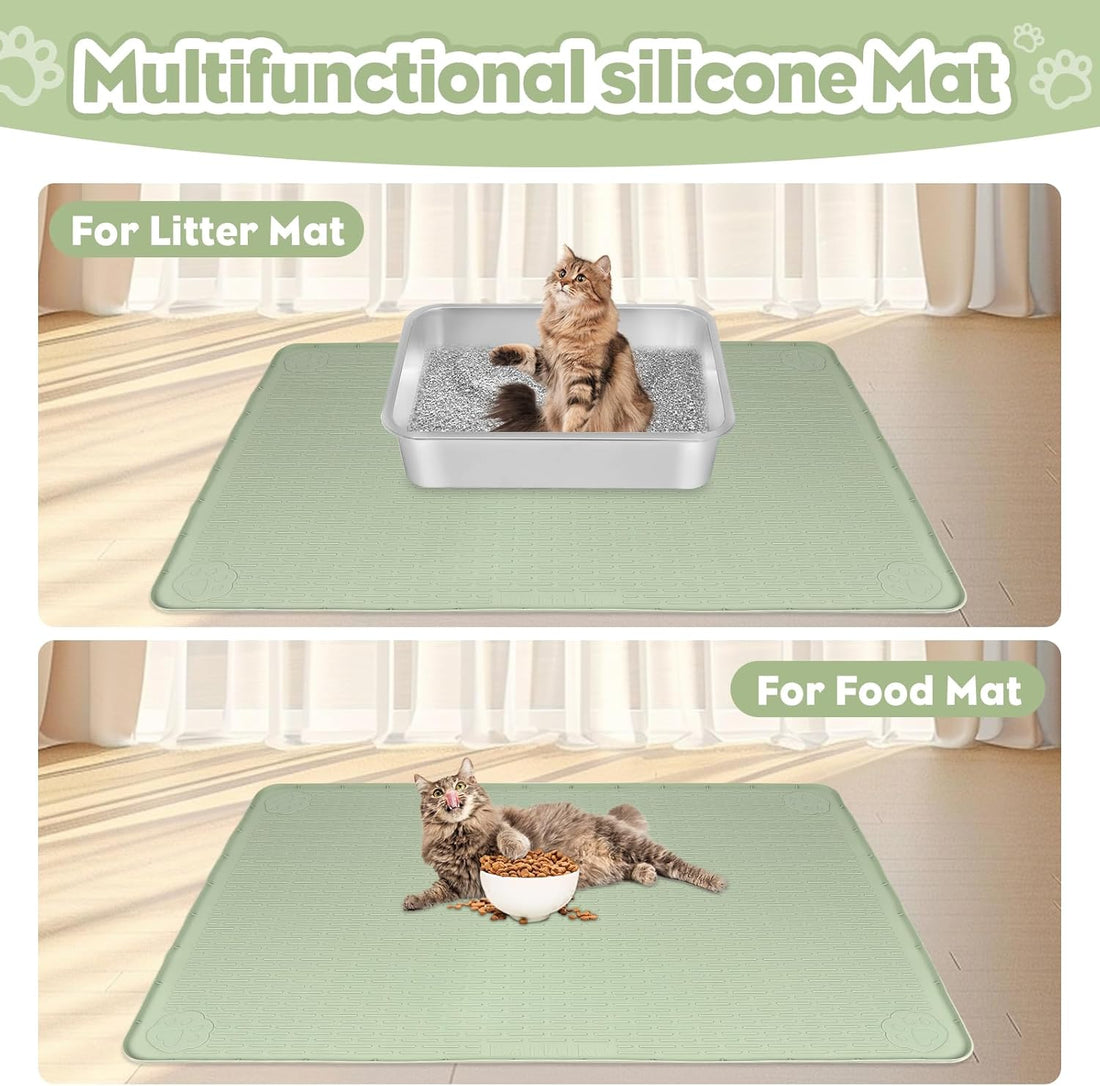 Silicone Cat Litter Mat for Litter Box 40”x28” Large Cat Mat