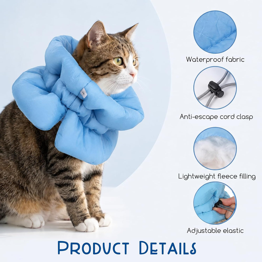Adjustable Soft Recovery Collar for Cats