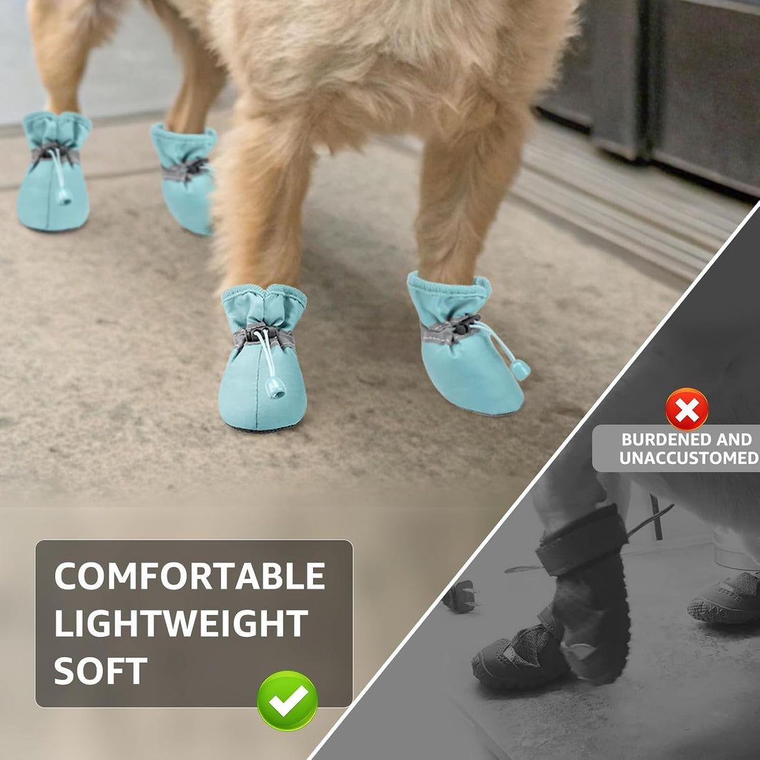 SCENEREAL Dog Shoes for Hot/Cold Pavement