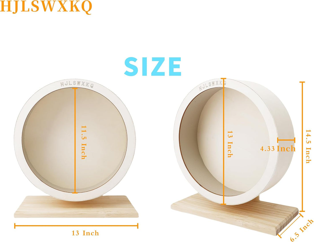 13 inch Large Silent Wooden Chinchilla Wheel with Removable Track