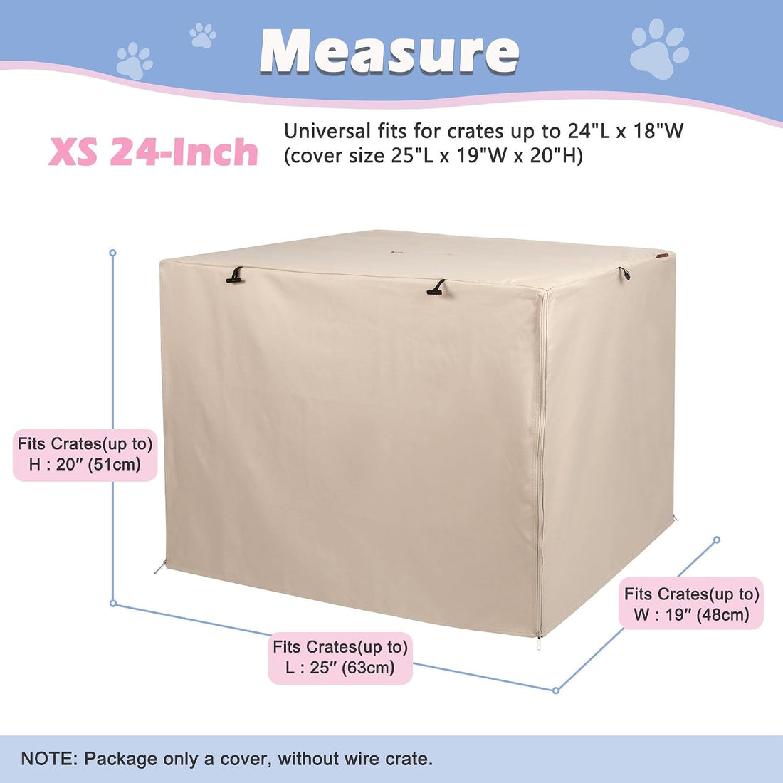 Deblue Dog Crate Cover, Durable Polyester Indoor Pet Kennel Cover