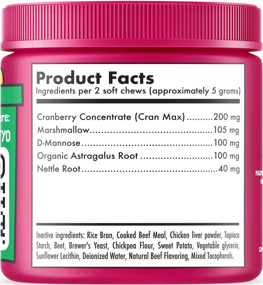 Cranberry UTI Chews for Dogs Bladder Support + D-Mannose Supports