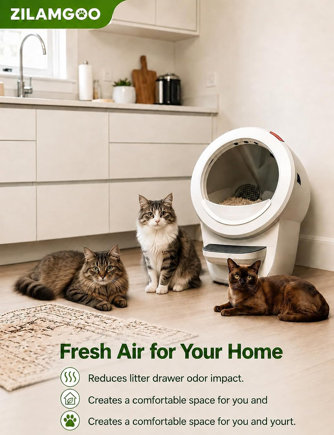 ZILAMGOO 8-Pack Carbon Filters Compatible with LR4 Litter Box