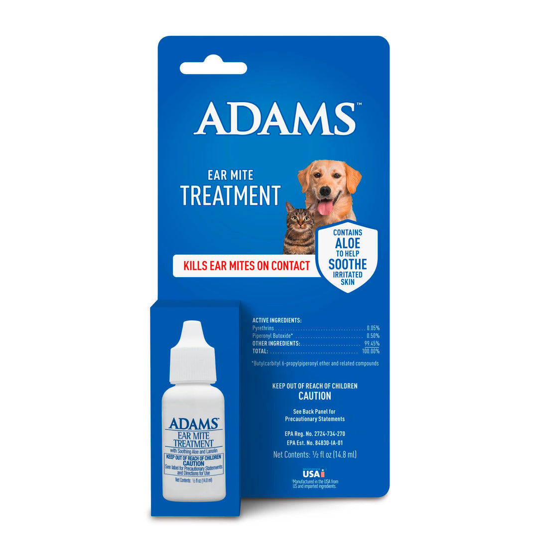 ADAMS Ear Mite Treatment for Dogs, Cats, Puppies & Kittens