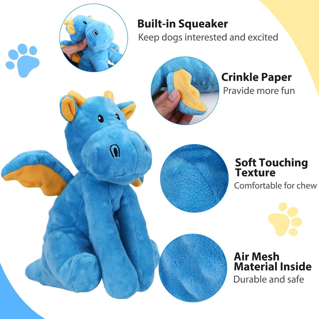Letsmeet Dog Toys for Large Plush Dog Chew Toy with Squeaker