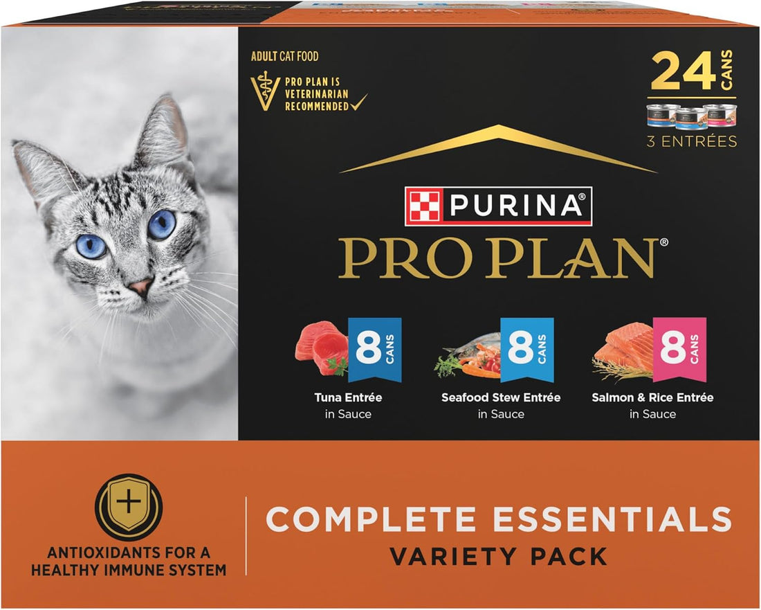 Purina Pro Plan Complete Essentials Wet Cat Food Variety Pack, 3 oz