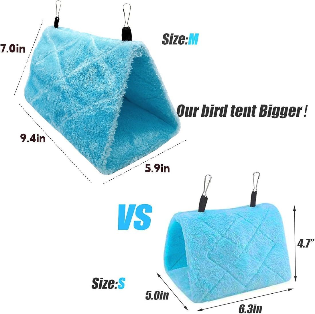2Pcs Bird Tent Plush Hammock Warm Hut Hanging Nest for Cage