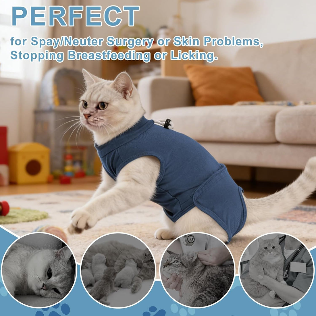Gyuzh Cat Surgery Recovery Suit for Female Male Cats