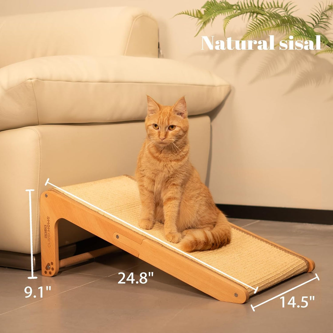 CHEERHOME PETS Sisal Cat Scratcher Ramp for Indoor L-Shape Solid