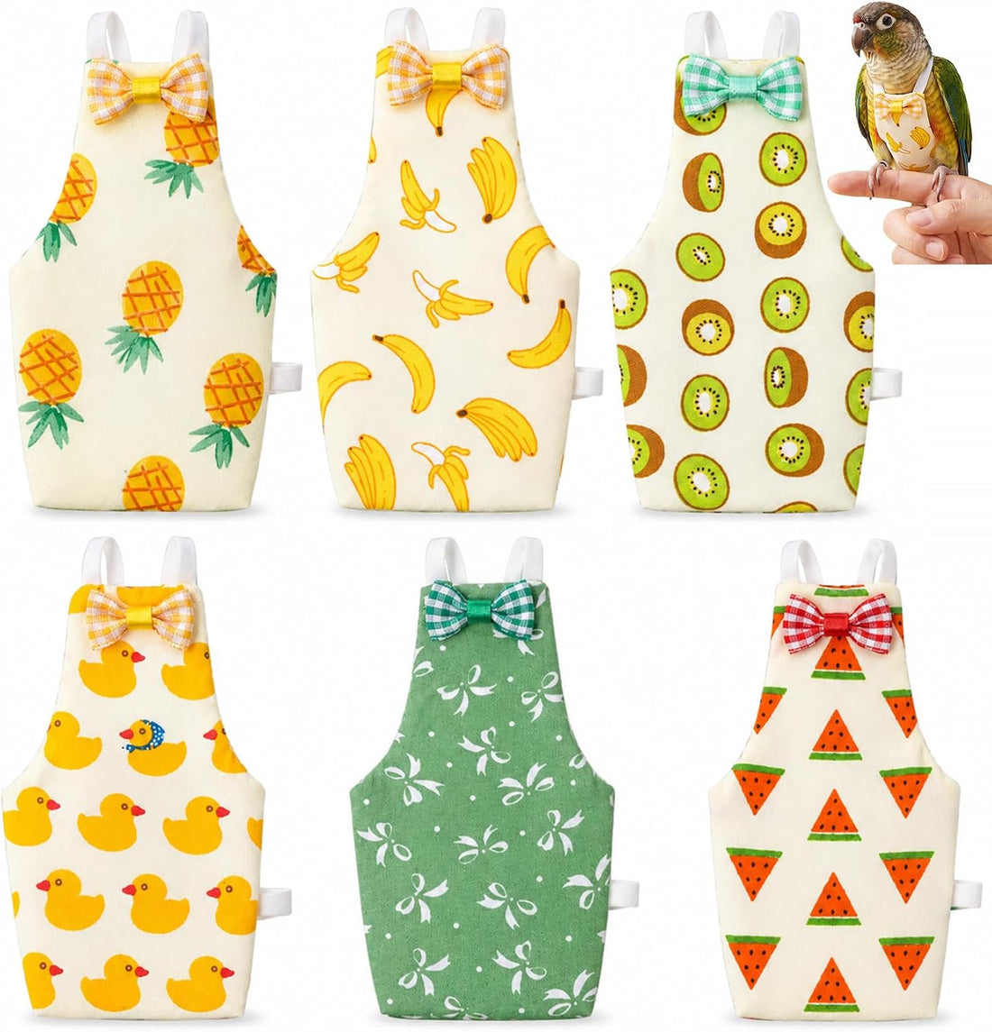 6 Pcs Cockatiel Diaper, Bird Diaper Adjustable Straps Anti-Leak