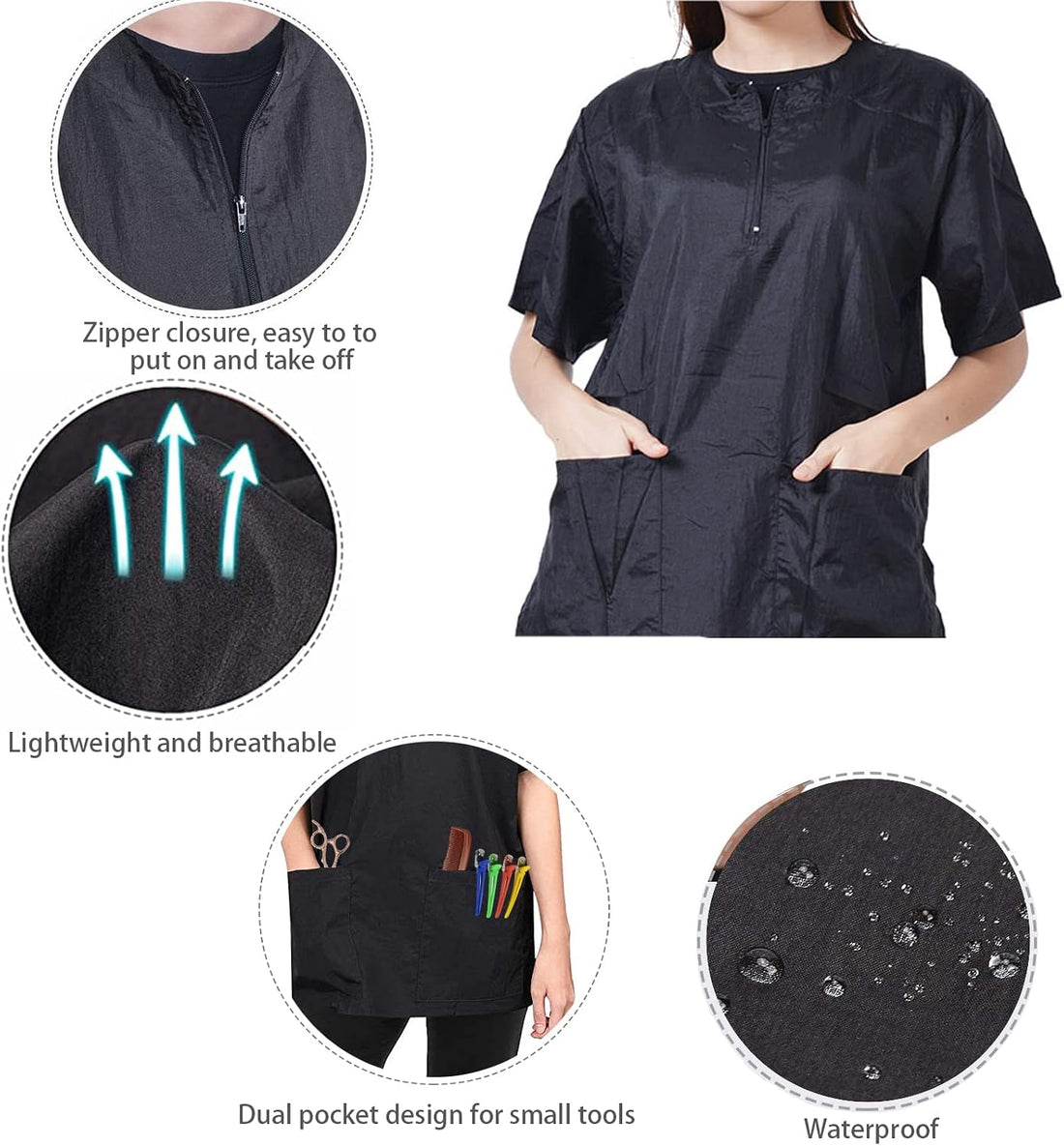 Gliitatu Dog Grooming Smock Barber Jackets for Women Men Professional