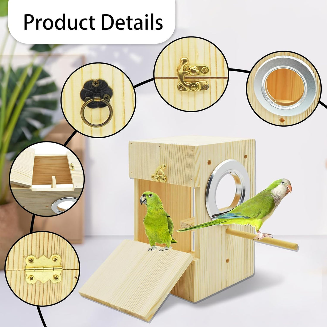 kathson Parakeet Nesting Box Transparent Bird House Bird Nest Box