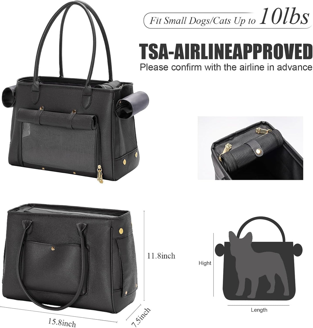 Fashion Pet Carrier Purse for Small Cat and Dog