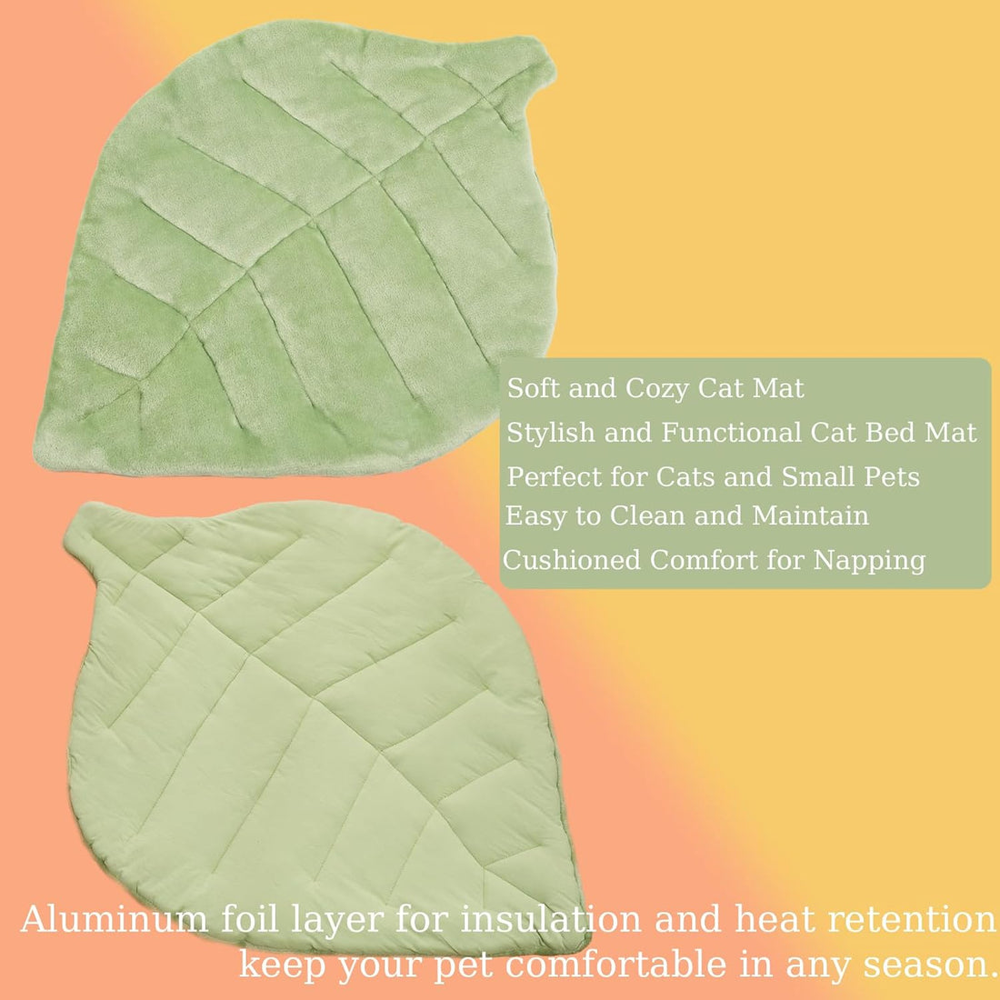 Nimorio Self Warming Cat Leaf Mat,Comfortable Soft Fabric Breathable