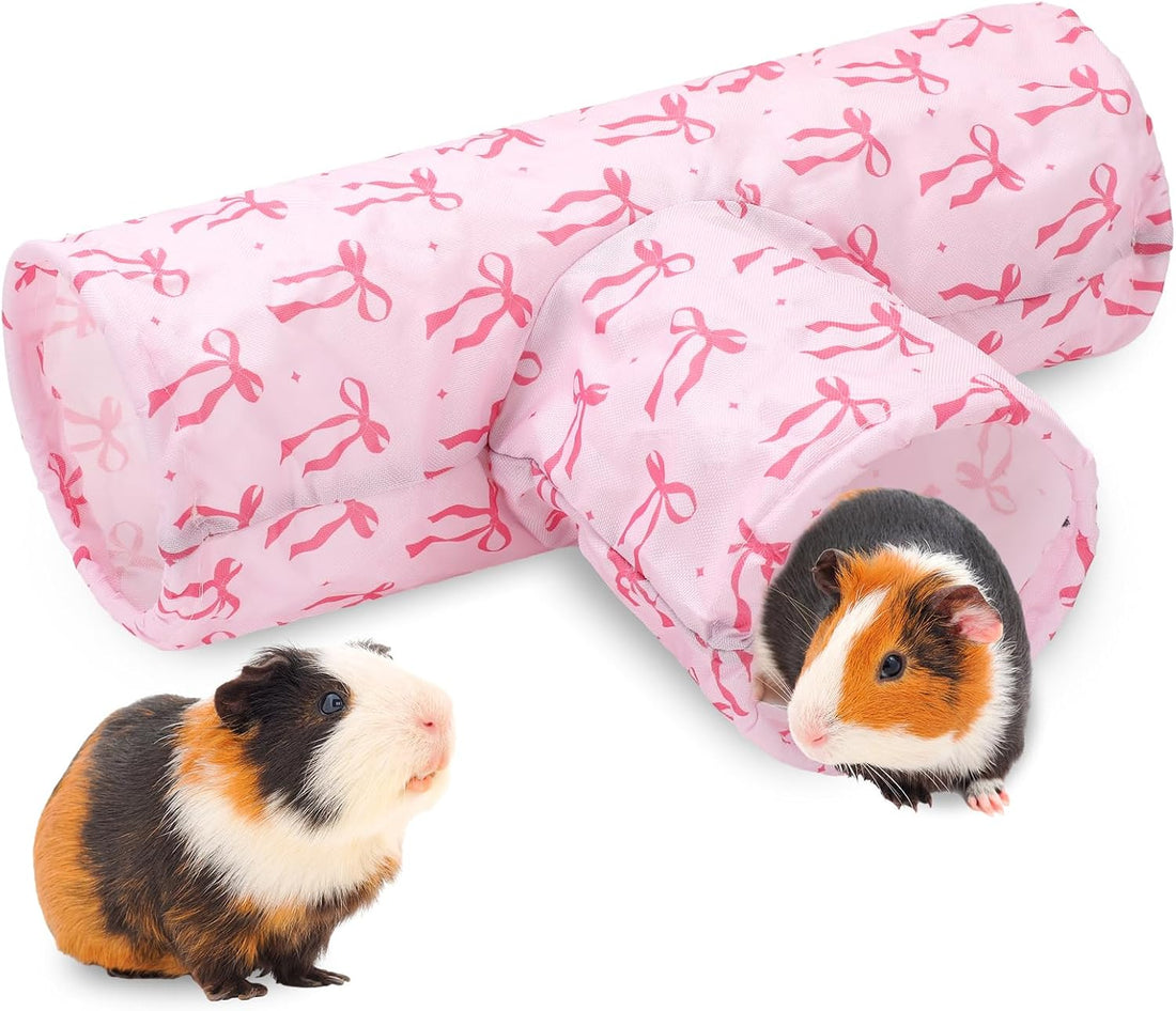 JarThenaAMCS Guinea Pig Tunnel 3 Way Washable Guinea Pig Hideout Pink