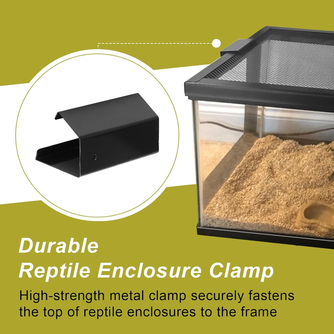 4 Pack Reptile Terrarium Covers Heavy Duty Screen Clips for 5-29