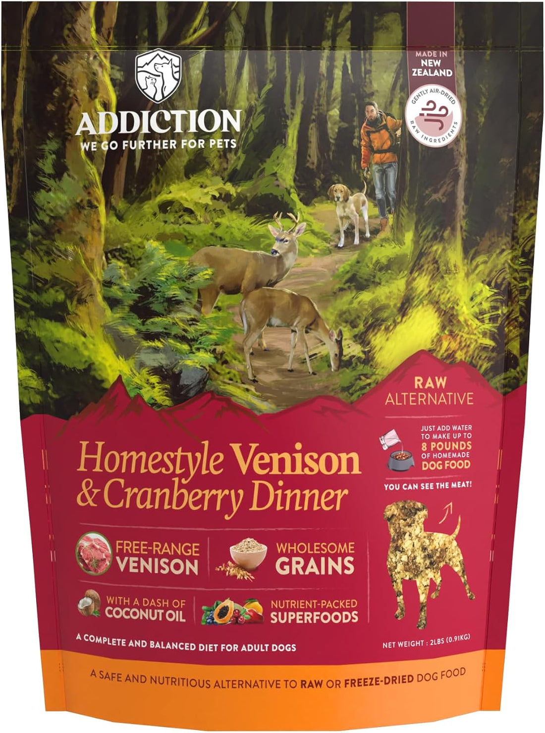 Addiction Homestyle Venison & Cranberry Dinner Raw Alternative Dog