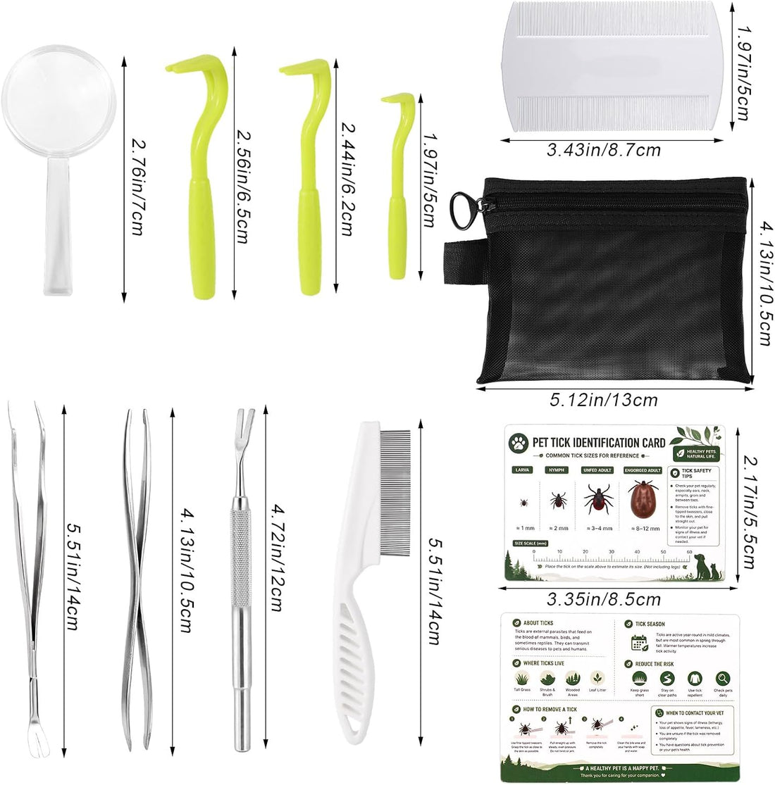 Penitue Tick Removal Tool Kit Tweezers for Cats and Dogs