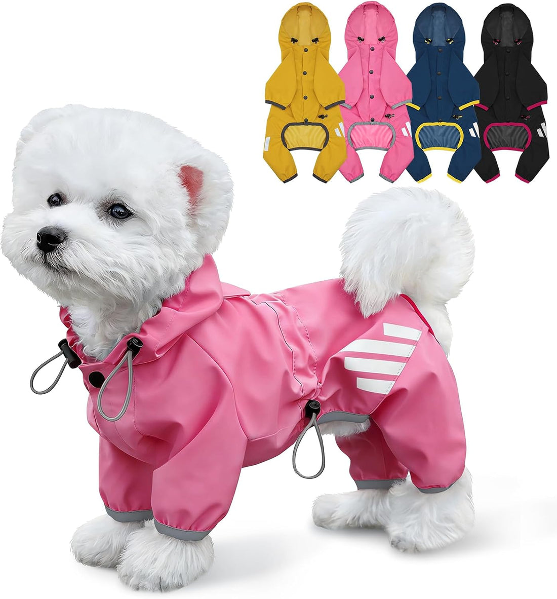 Dog Raincoat, Waterproof Dog Rain Jacket with Hood