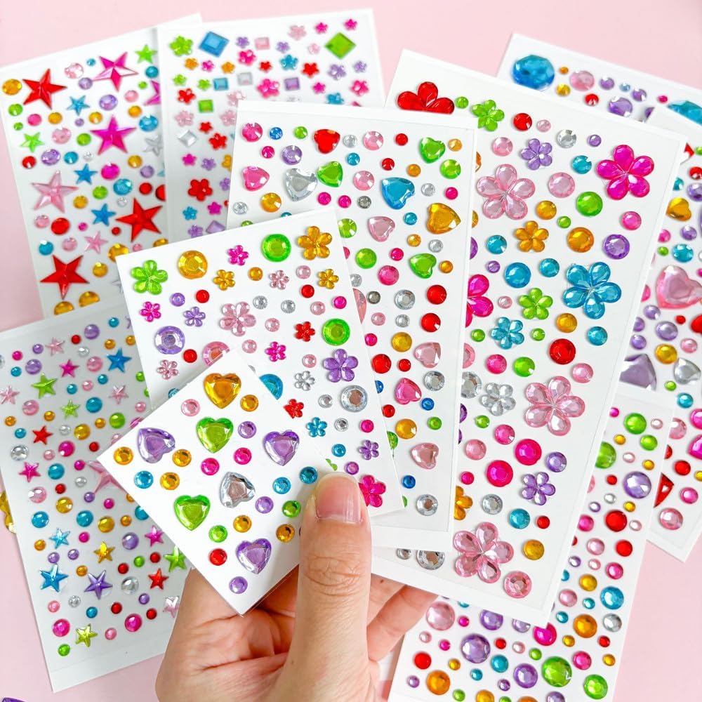 10 Sheets Pet Grooming Decorative Hair Diamond Sticker