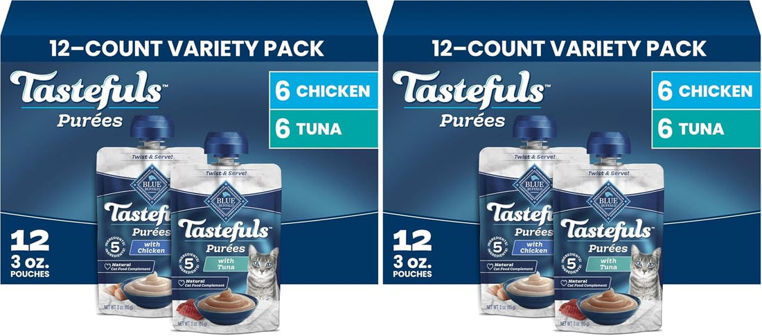 Blue Buffalo Tastefuls Purees Salmon Cat Food Topper, 3 oz, 12 ct