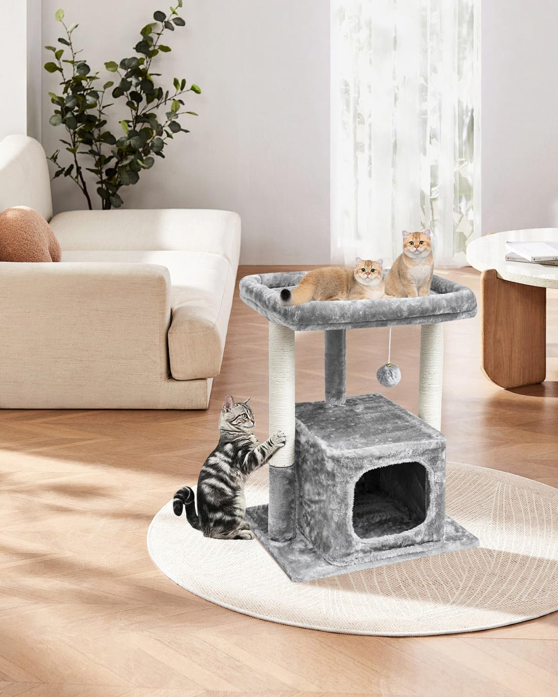 SYANDLVY 27IN Cat Tree for Indoor Cats Large Adult