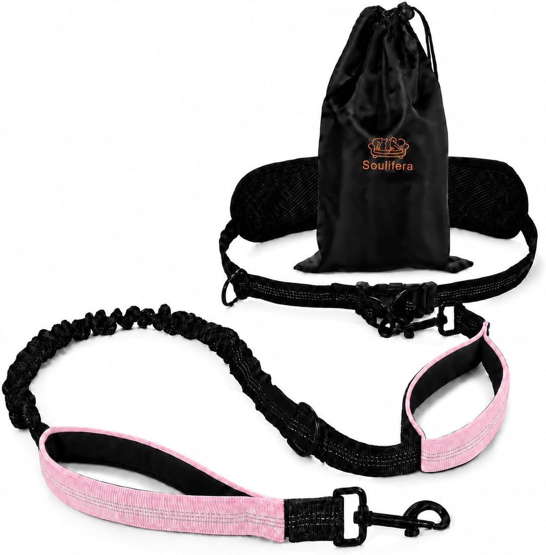 Hands Free Dog Leash, Adjustable Waist Belt 27-51"