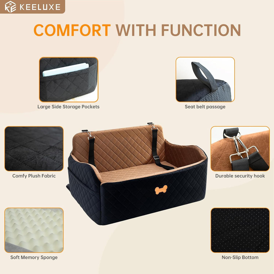 KEELUXE Car Seat for Large Size Dog