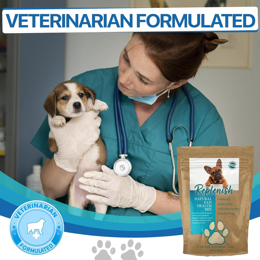 Replenish Epsom Salt for Dogs Paws Soaking Solution for Dry Cracked
