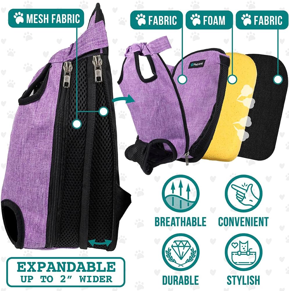PetAmi Dog Carrier Backpack, Adjustable Pet Cat Front Carrier Backpack