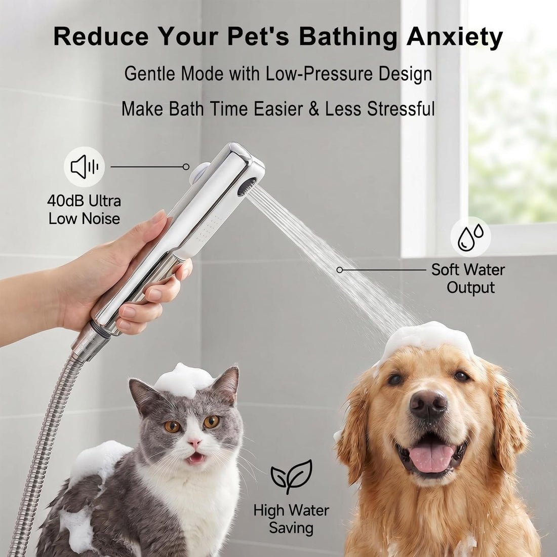 Dog Shower Attachment Kit, 8FT Hose