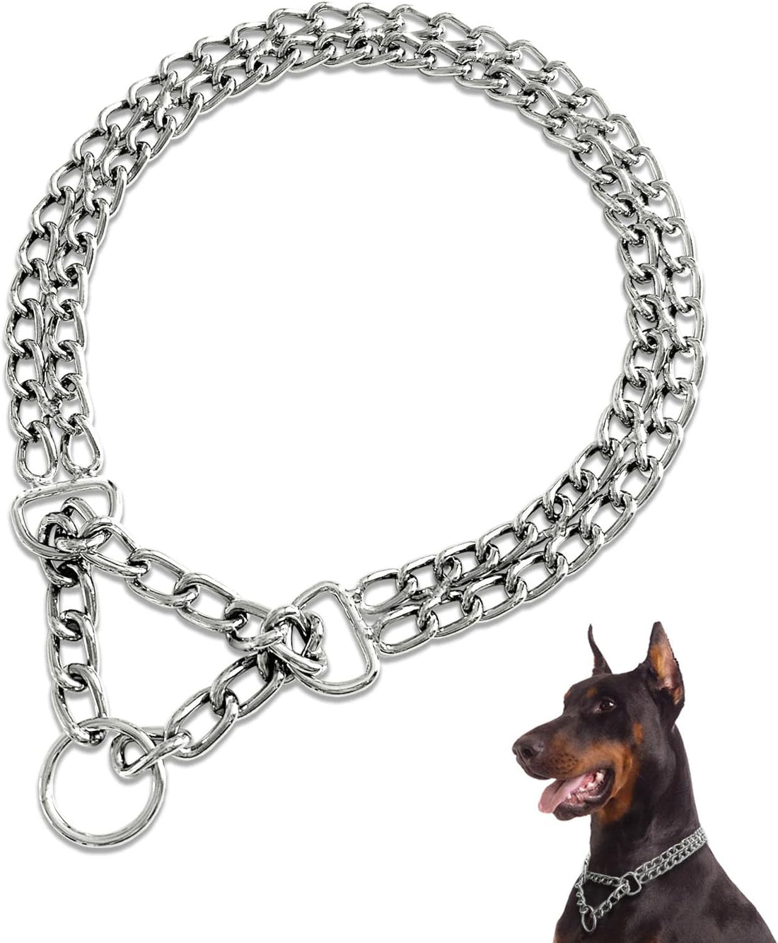 Dog Chain Collar Metal Martingale Anti Chew Training Collars Chew
