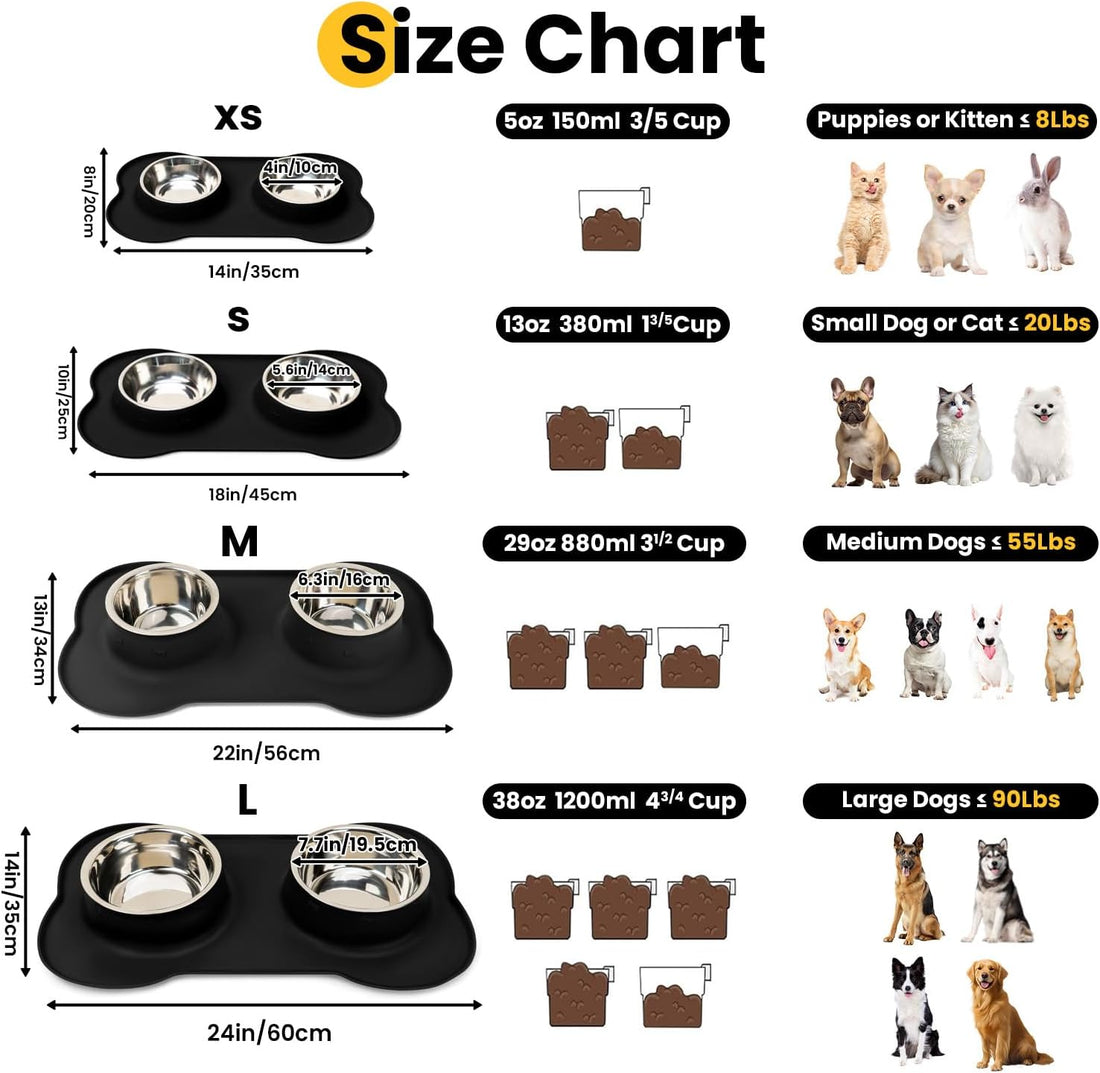 Conlun Dog Bowls with Silicone Feeding Mat