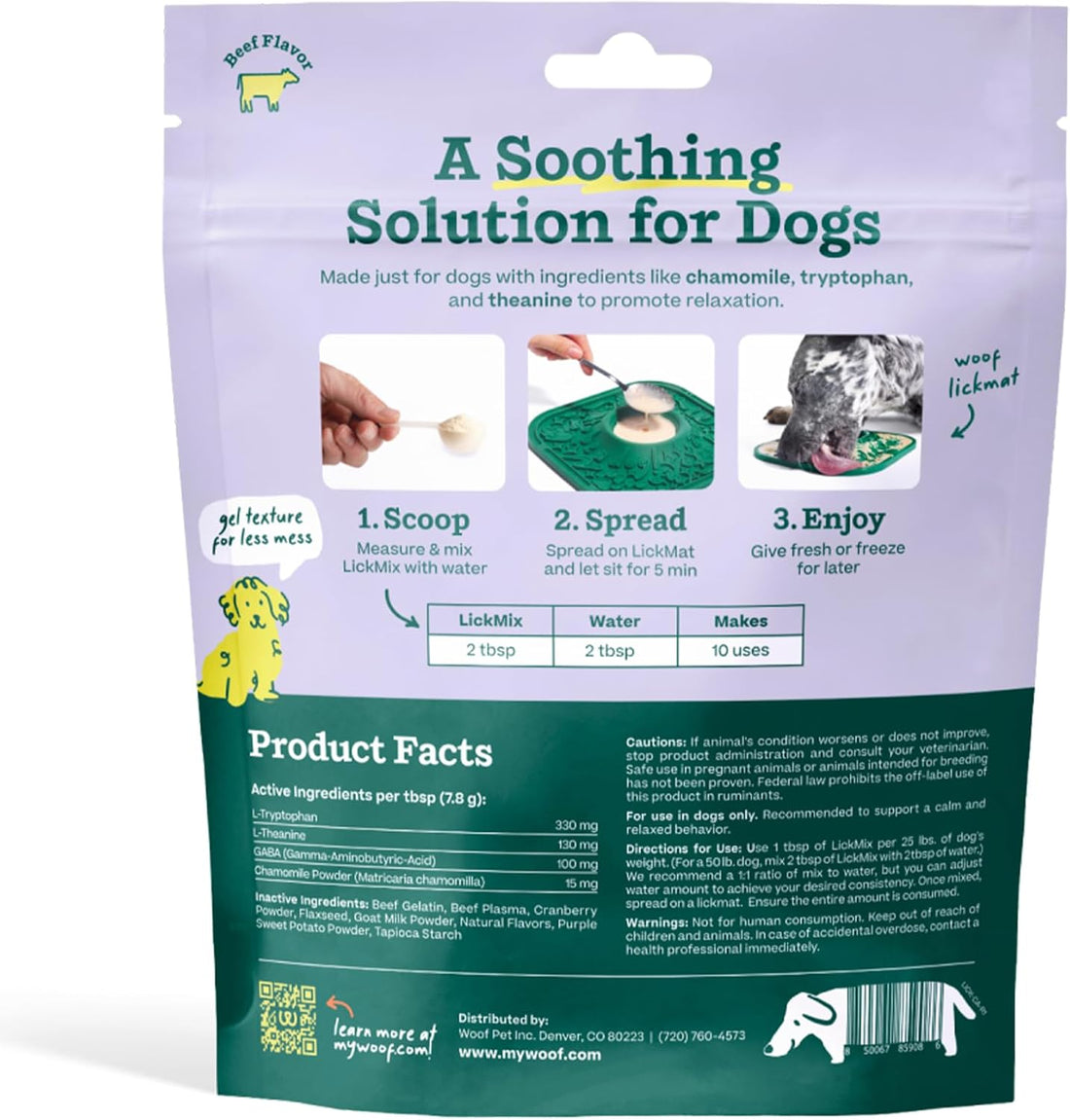 WOOF LickMix, Dog Lick Mat Spread & Meal Topper, Calming