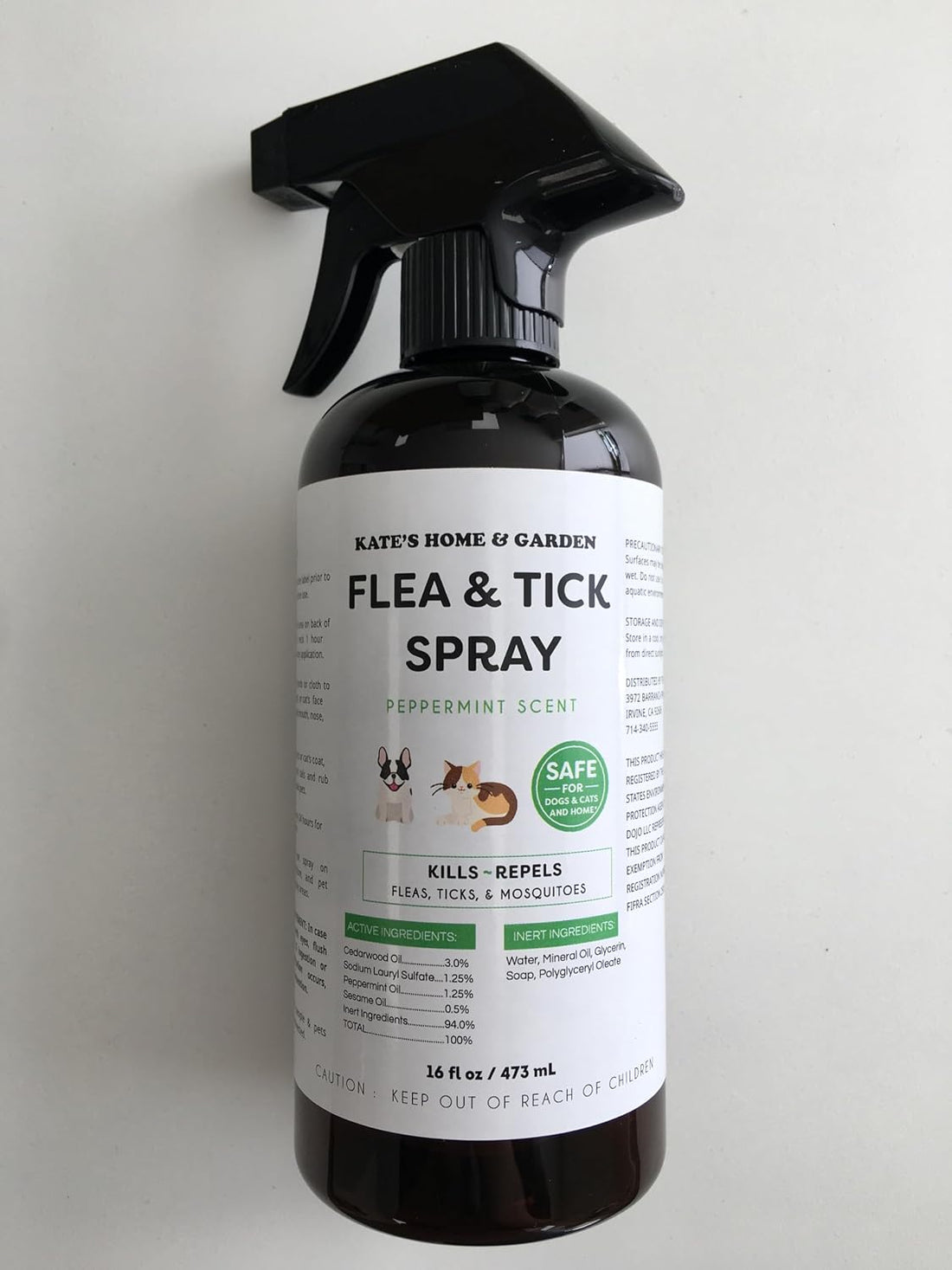 Kate's Home & Garden Flea and Tick Spray for Dogs & Cats (16oz)