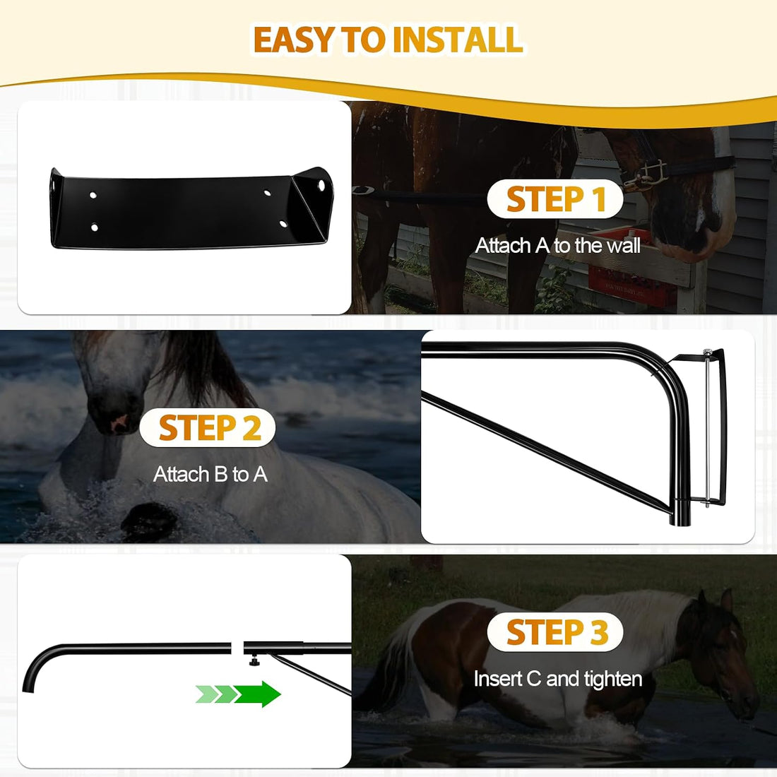 Adjustable Hose Spray Boom, Prevents Hose Tangling & Horse Trampling