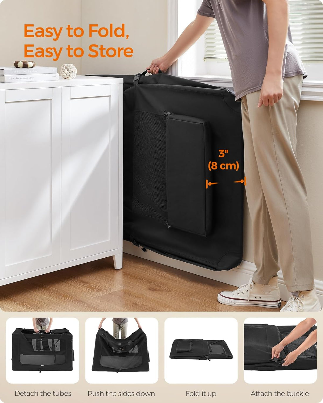 Feandrea 48 Inches Collapsible Soft Dog Crate