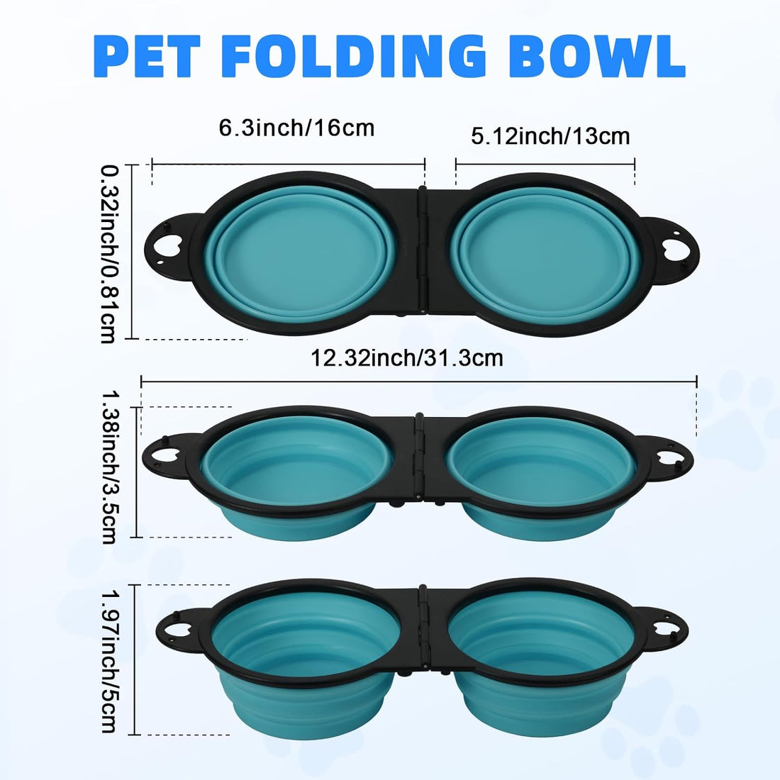 HDhqzm Collapsible Dog Dual Bowls