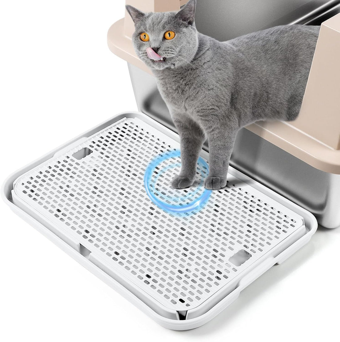 Cat Litter Box Step, Large Cat Litter Ramp with Filter Function