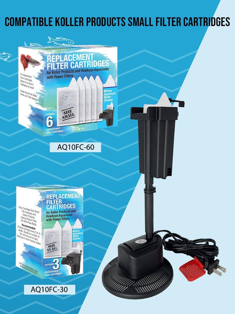 Koller Products AquaView 3-Gallon 360 Aquarium with LED Lighting