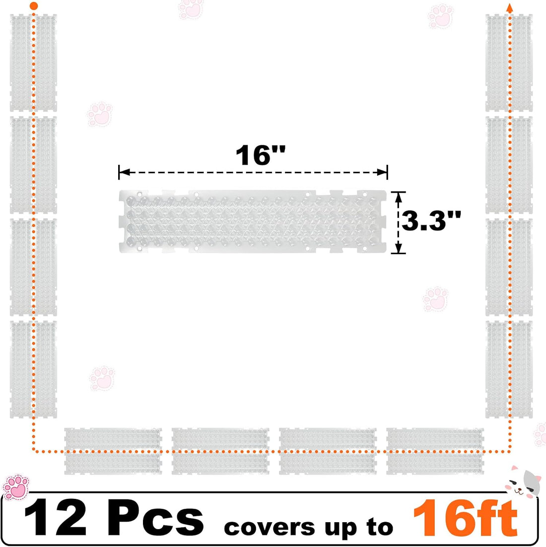Nuanchu 12 Pack Cat Deterrent Mats with Spikes