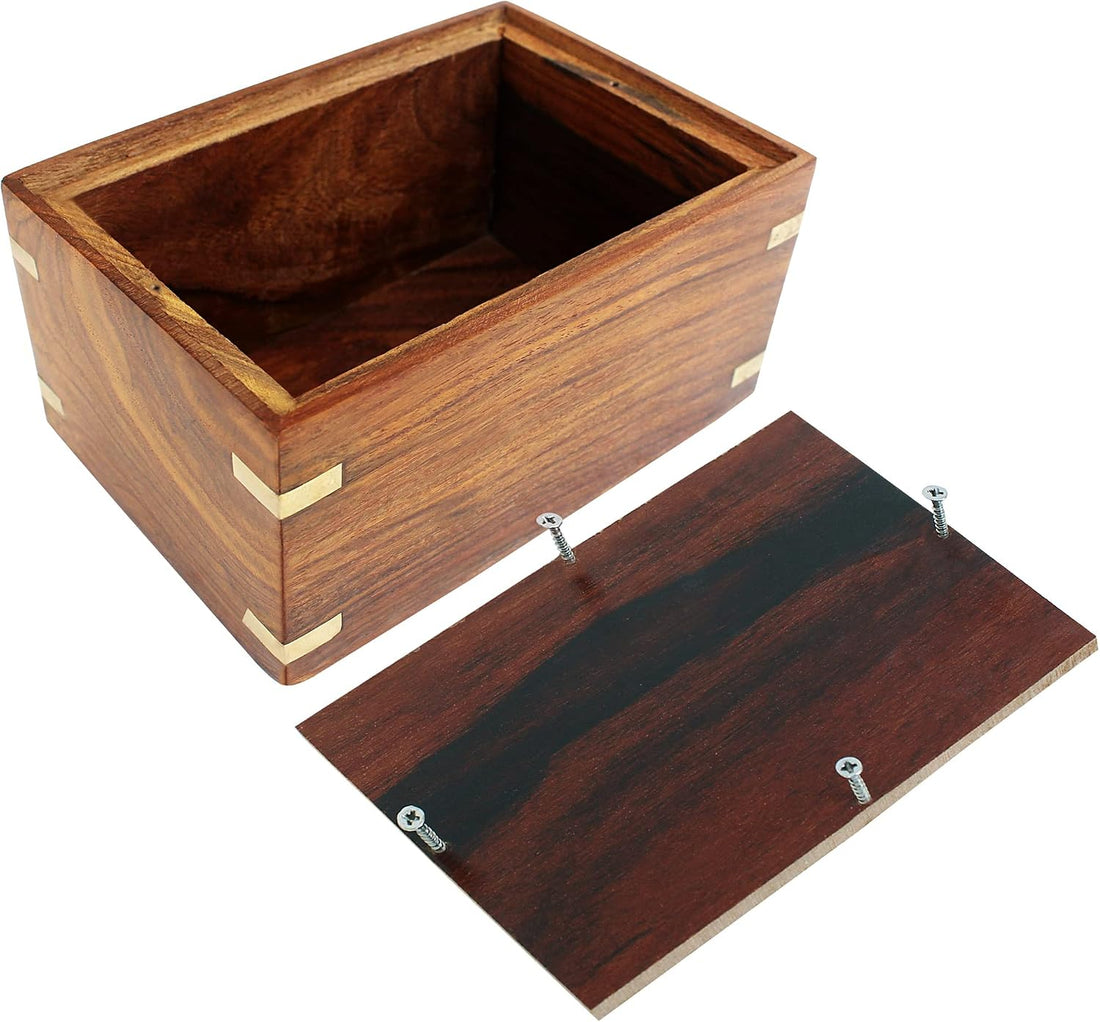 IBLAY Sheesham Wood Pet Urn Box for Dogs & Cats