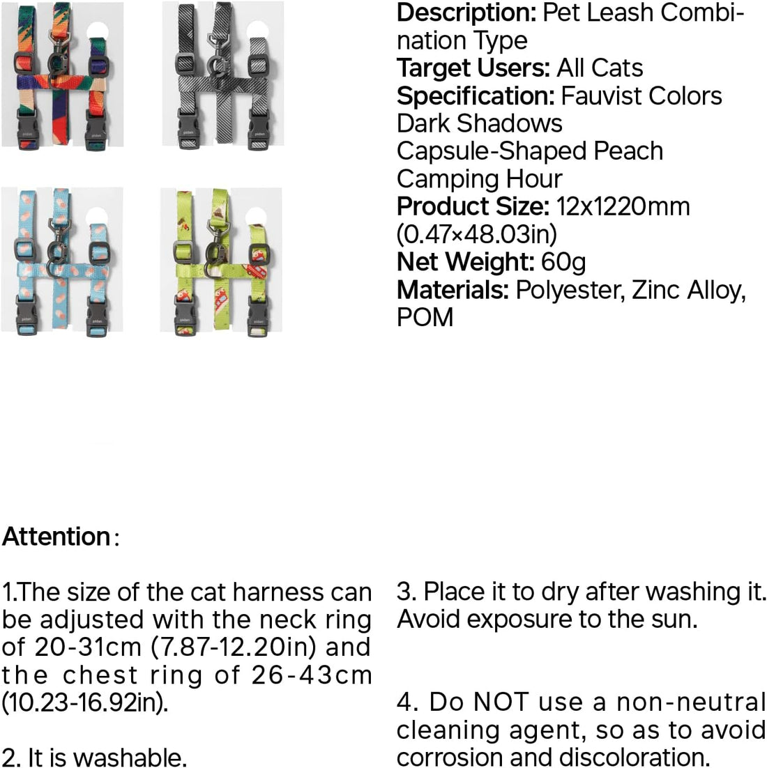 pidan Cat Harness and Leash Set, Cats Escape Proof