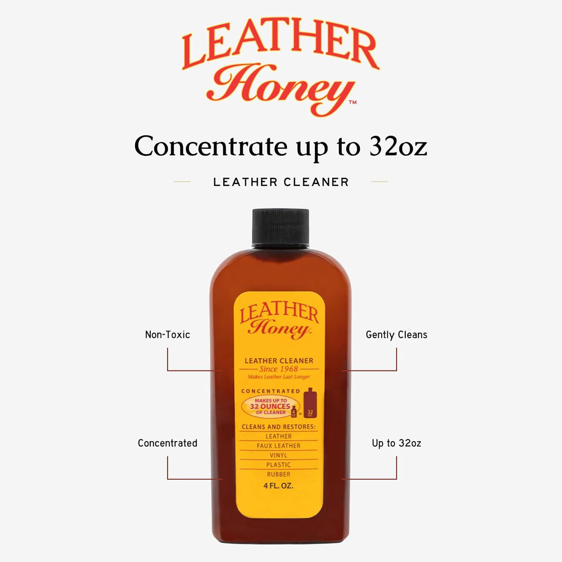 Leather Honey Leather Cleaner – Non-Toxic & Made in the USA Since 1968