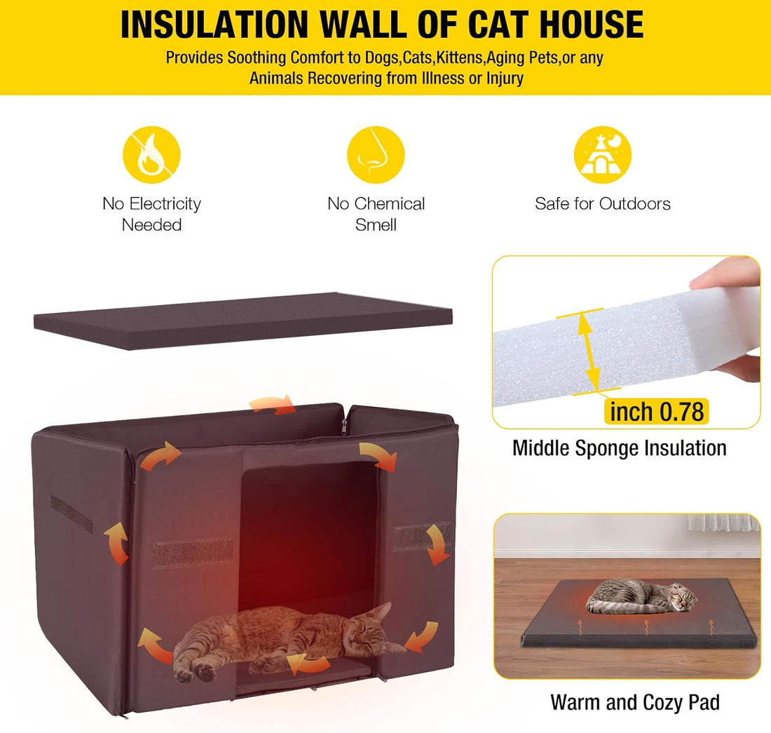 AIVITUVIN Cat House Outdoor Insulated Feral Kitty Shelter with Liner